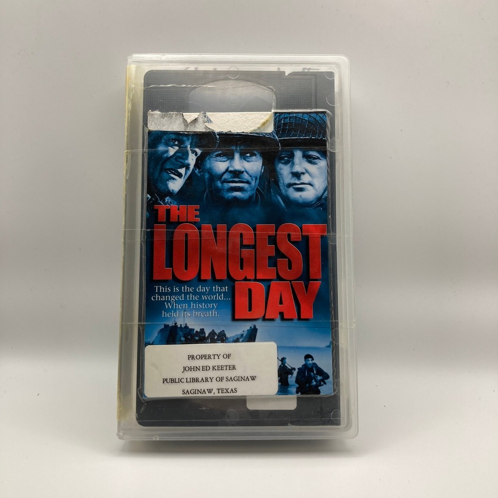The Longest Day VHS 1990 Twentieth Century Fox War Movie Black & White B&W Film‎